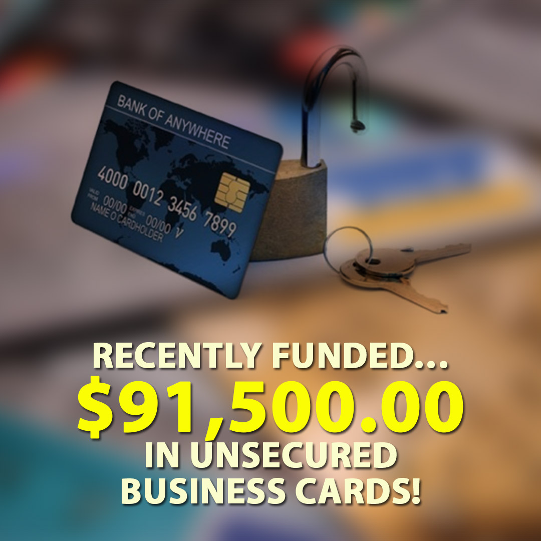 Recently funded $91500.00 in Unsecured business cards! 1080X1080